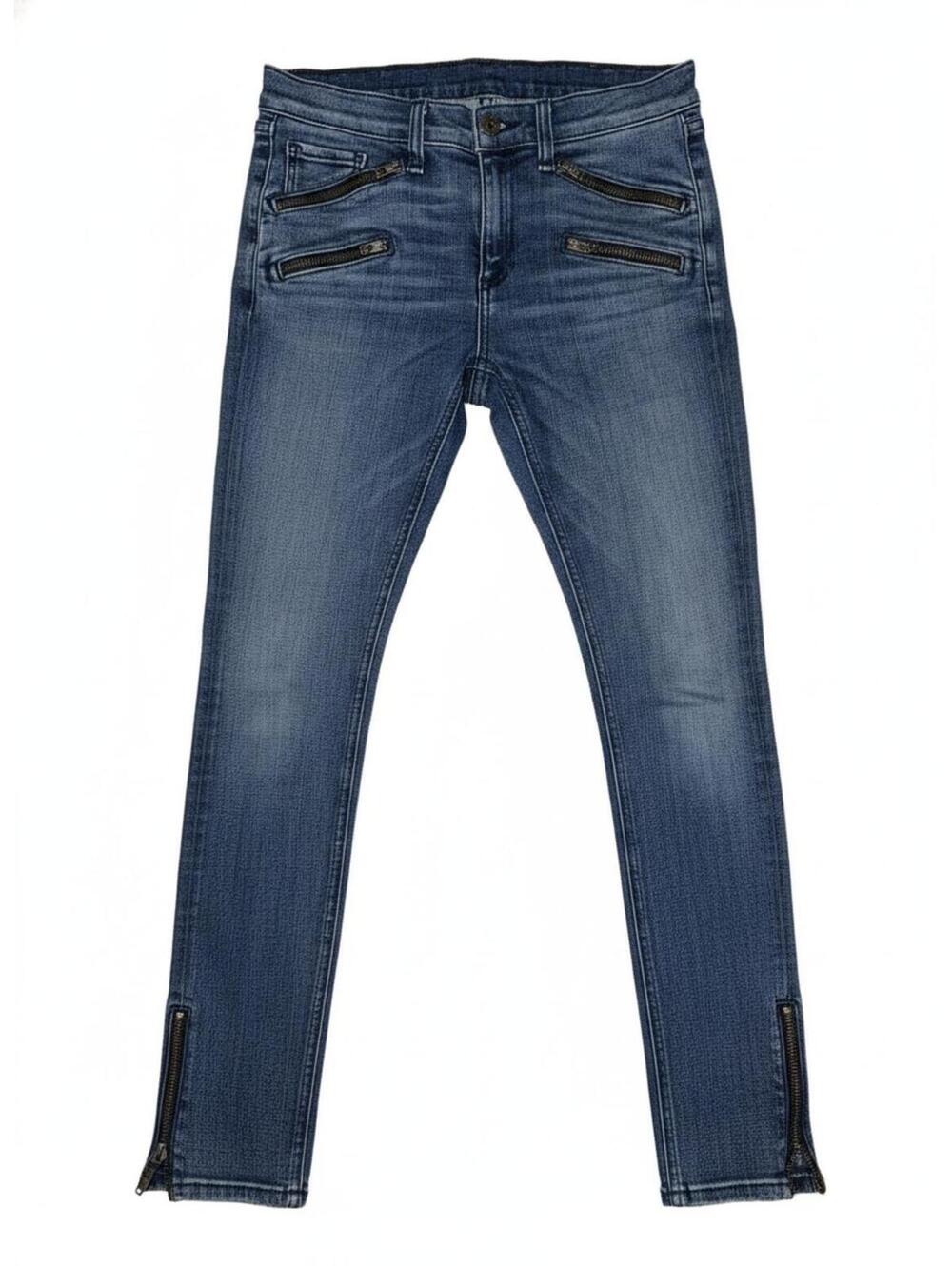 Rag & Bone Multi-zippered Moto Cropped Skinny Jeans